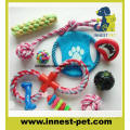 Factory-Direct Multi-Colors Pet Products Supply Plush Cotton-Rope Ball Dumbbell Dog Toy